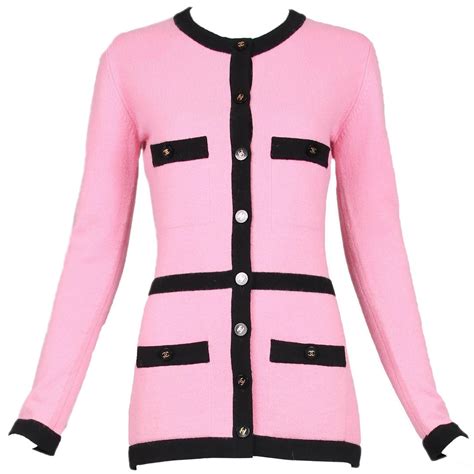 chanel cardigan pink|Chanel cashmere cardigan sweaters.